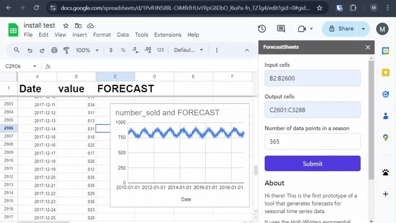 ForecastSheets demo